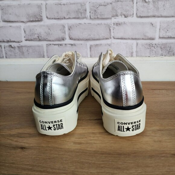 ⭐Converse Chuck Taylor Lift Double Stack Sz 8 Men's Shoes Sneaker Silver A16406C - Picture 5 of 9